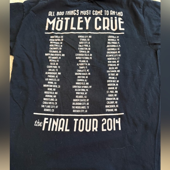 Motley Crew Concert T-shirt. Final Tour 2014. Large. Great Condition - Picture 2 of 2